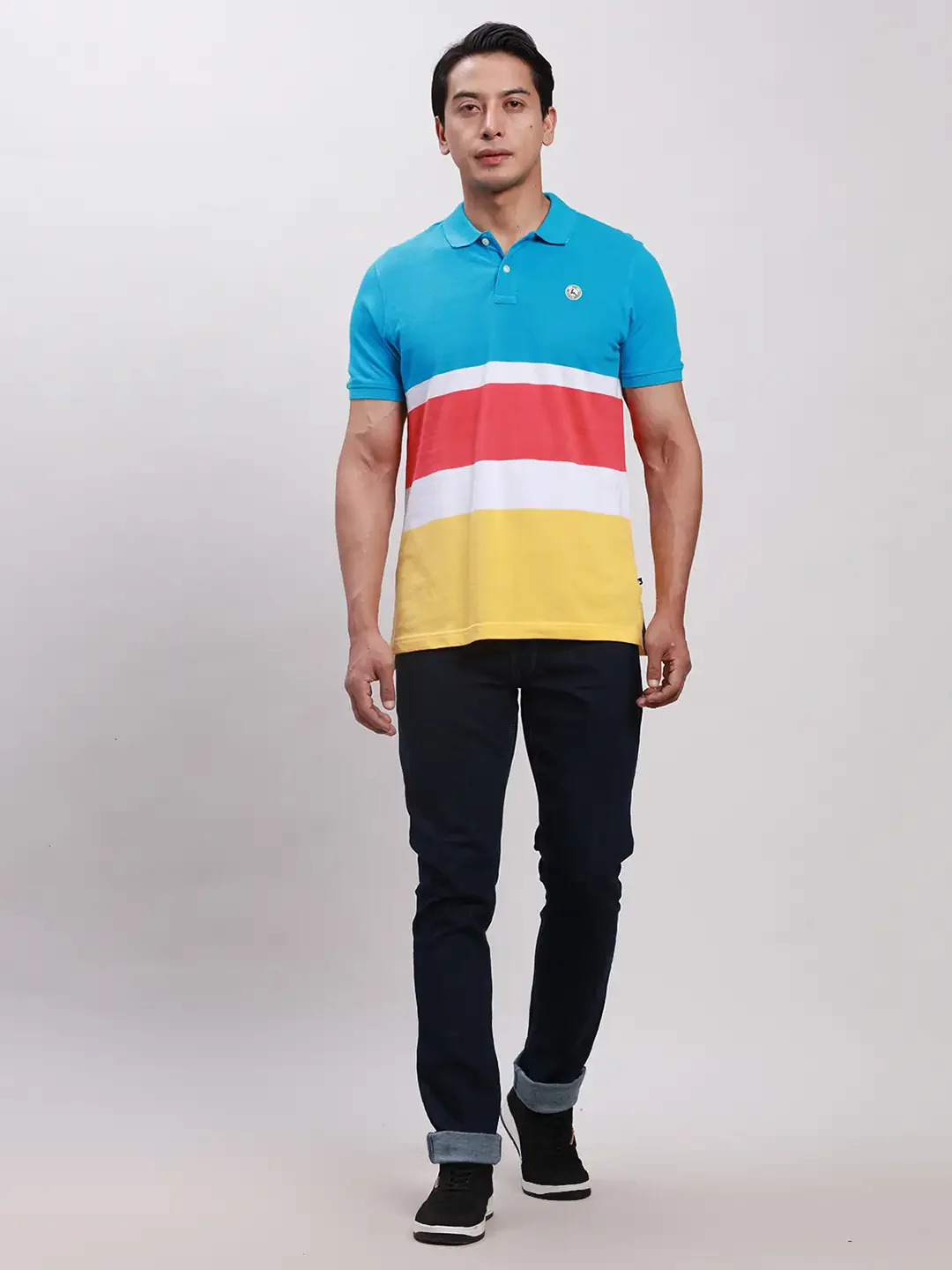 Parx Men Blue Slim Tapered Fit Jacquard Cotton Blend Jeans - Image 5