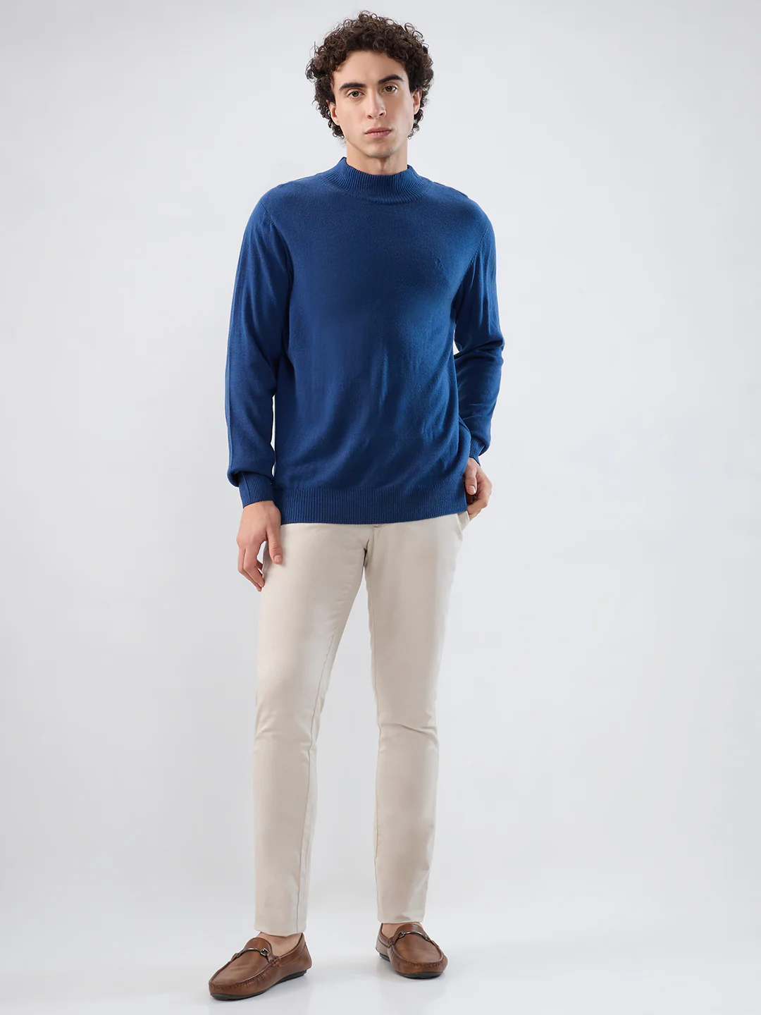 Parx Men Blue Solid Acrlic Blend Sweatshirt - Image 5