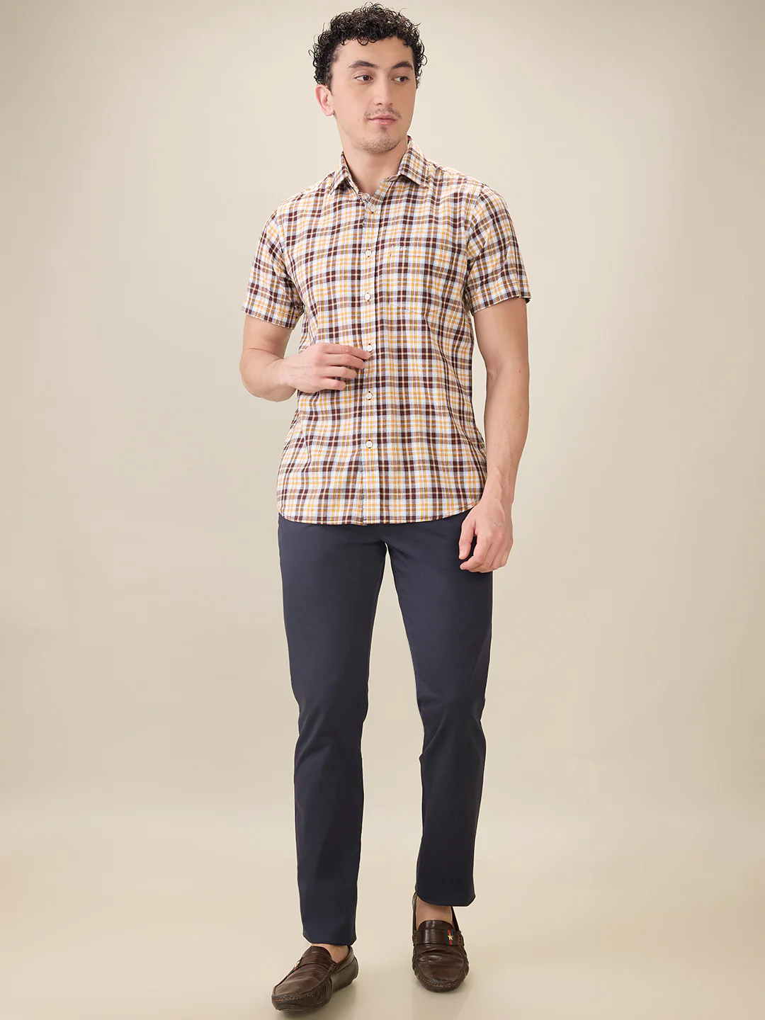 Parx Men Blue Solid Low Rise Tapered Fit Cotton Blend Trouser - Image 5