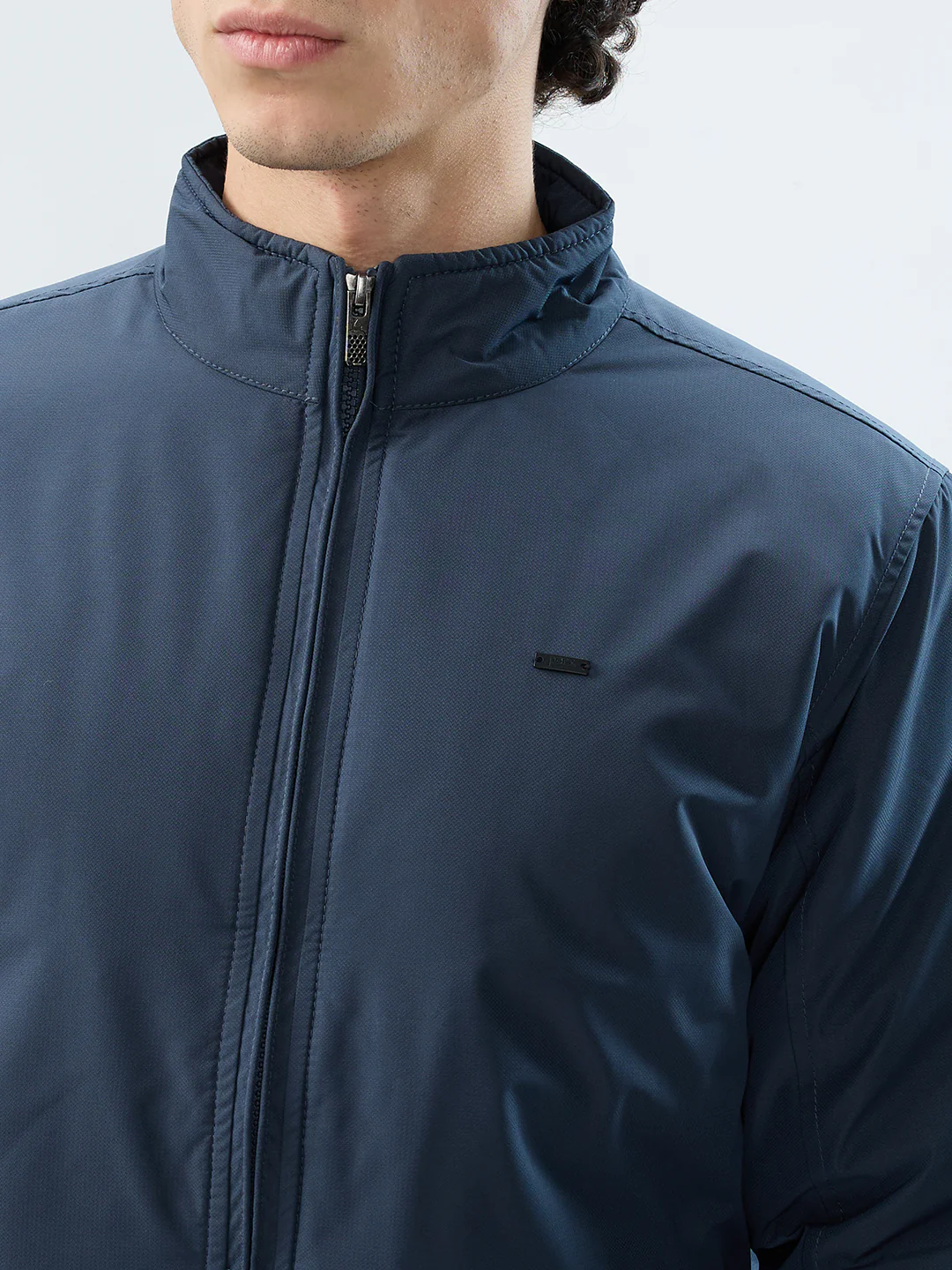 Parx Men Blue Solid Polyester Blend Jacket/Winterwear - Image 6