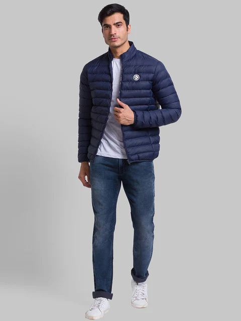 Parx Men Blue Solid Polyester Jacket - Image 5
