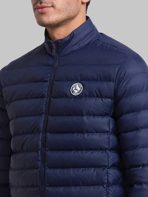 Parx Men Blue Solid Polyester Jacket - Image 6