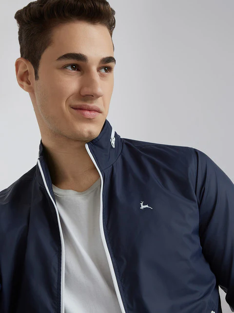 Parx Men Blue Solid Polyester Jacket - Image 6