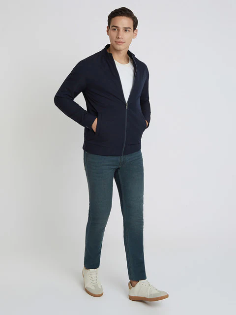 Parx Men Blue Solid Polyester Jacket - Image 5