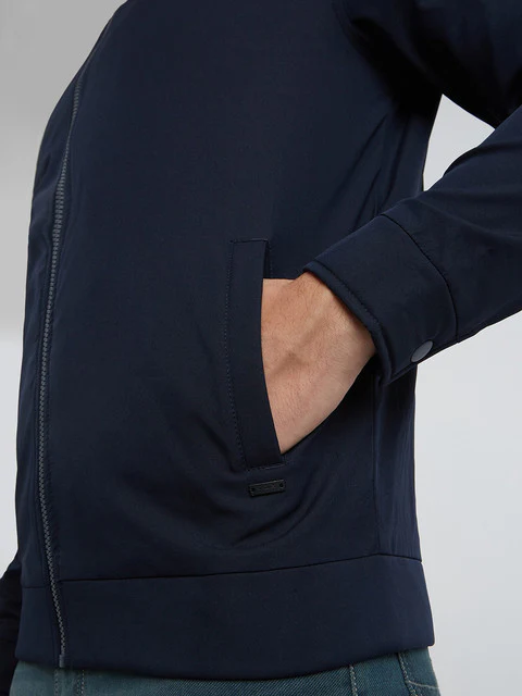 Parx Men Blue Solid Polyester Jacket - Image 6