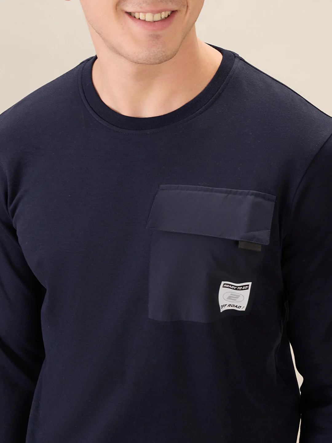 Parx Men Blue Solid Regular Fit Cotton Blend Sweatshirt - Image 6