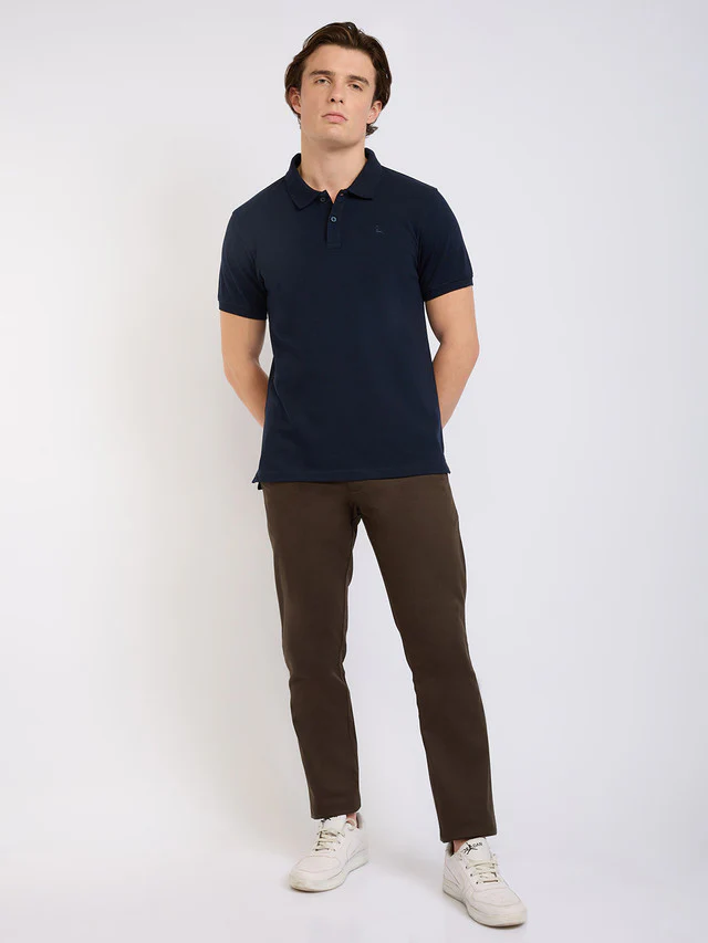 Parx Men Blue Solid Regular Fit Cotton Blend T-Shirt - Image 6