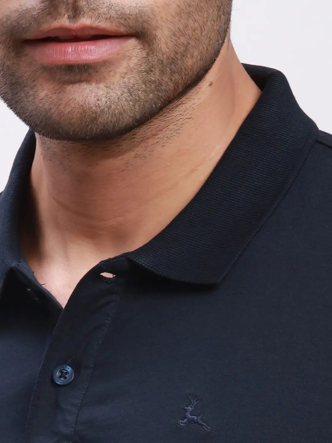 Parx Men Blue Solid Regular Fit Cotton Half Sleeve T-Shirt - Image 6