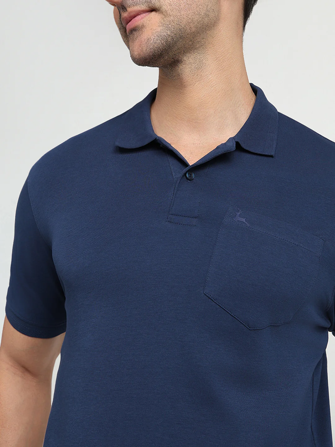 Parx Men Blue Solid Regular Fit Cotton Half Sleeve T-Shirt - Image 6