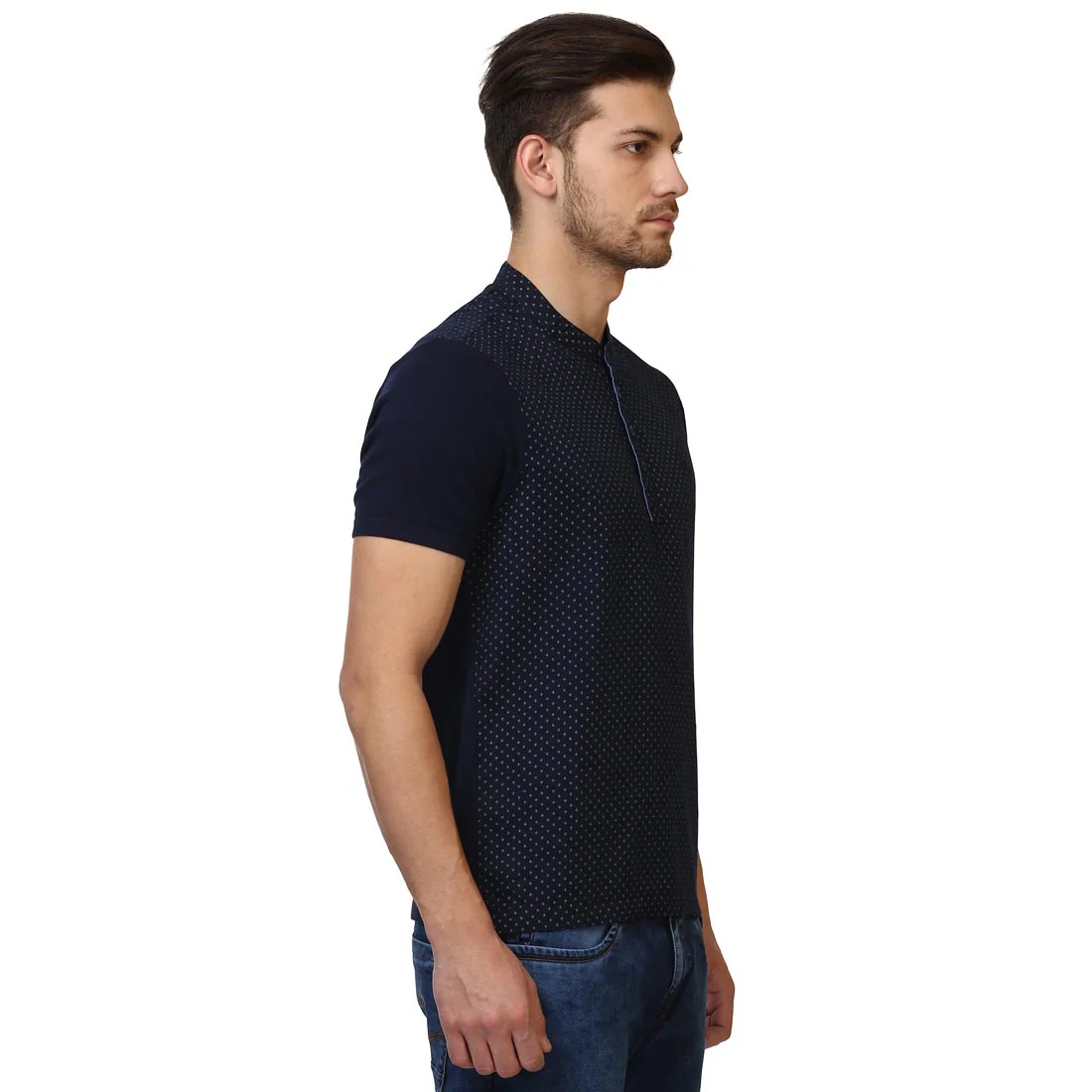 parx Men Blue Solid Regular Fit Cotton T-Shirt - Image 2