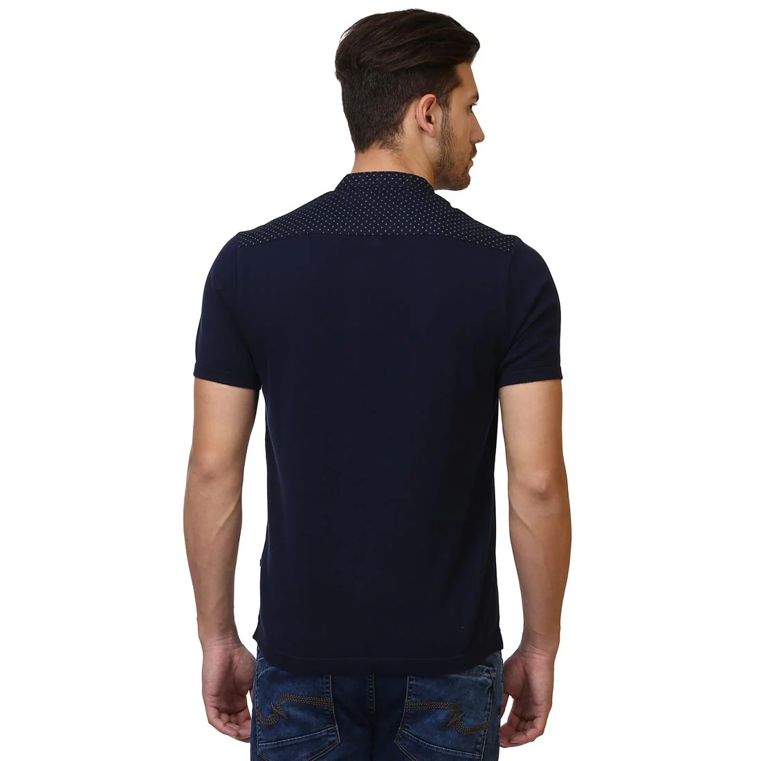 parx Men Blue Solid Regular Fit Cotton T-Shirt - Image 4