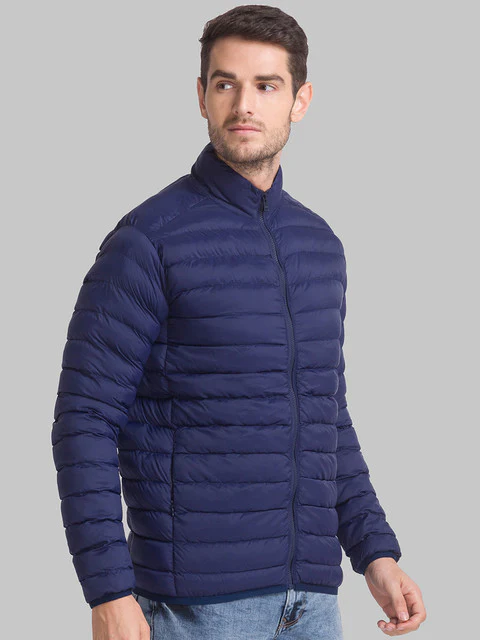 Parx Men Blue Solid Regular Fit Polyester Jacket - Image 2