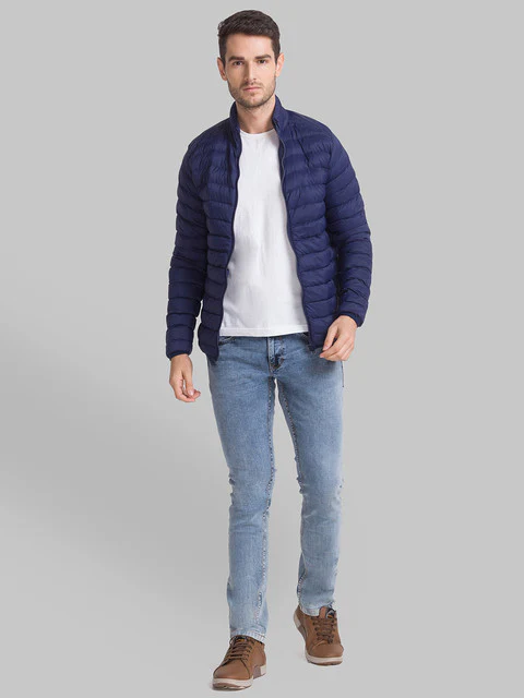 Parx Men Blue Solid Regular Fit Polyester Jacket - Image 5