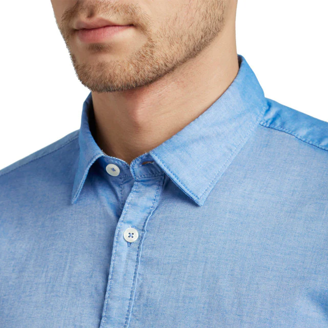 Parx Men Blue Solid Slim Fit Cotton Shirt - Image 6