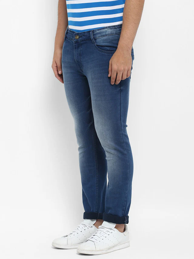 Parx Men Blue Solid Slim Fit Jeans - Image 3