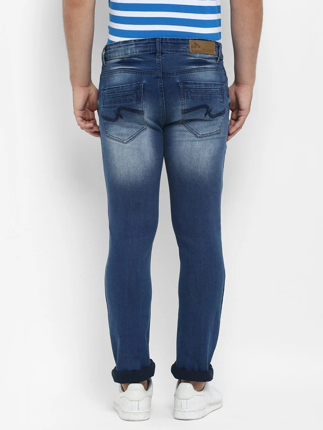 Parx Men Blue Solid Slim Fit Jeans - Image 4