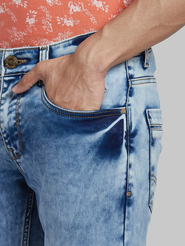 Parx Men Blue Solid Slim Tapered Fit Jeans - Image 6