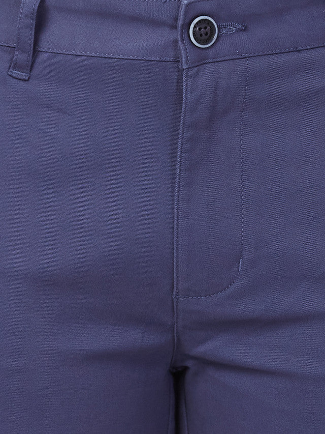 Parx Men Blue Solid Tapered Fit Trouser - Image 7