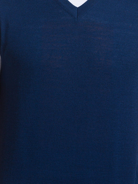 Parx Men Blue Solid Wool Blend Sweater - Image 7