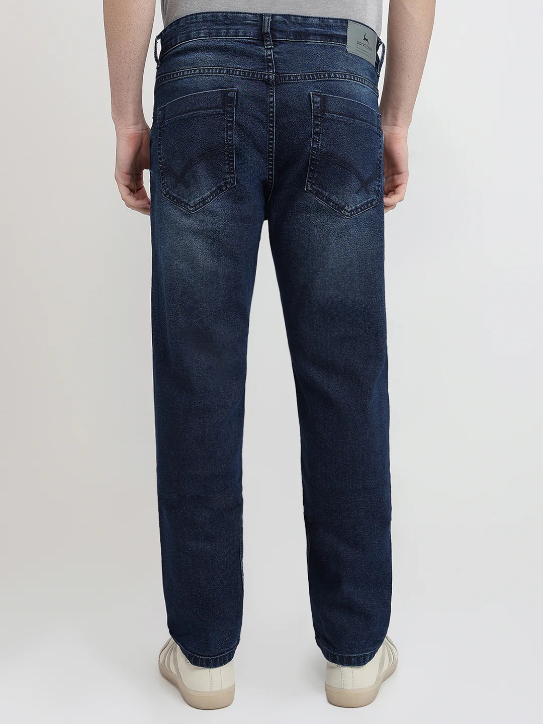 Parx Men Blue Twill Slim Tapered Fit Cotton Blend Jeans - Image 4