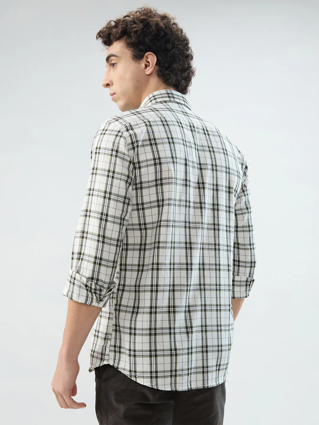 Parx Men Brown Checks Slim Fit Cotton Shirt - Image 4