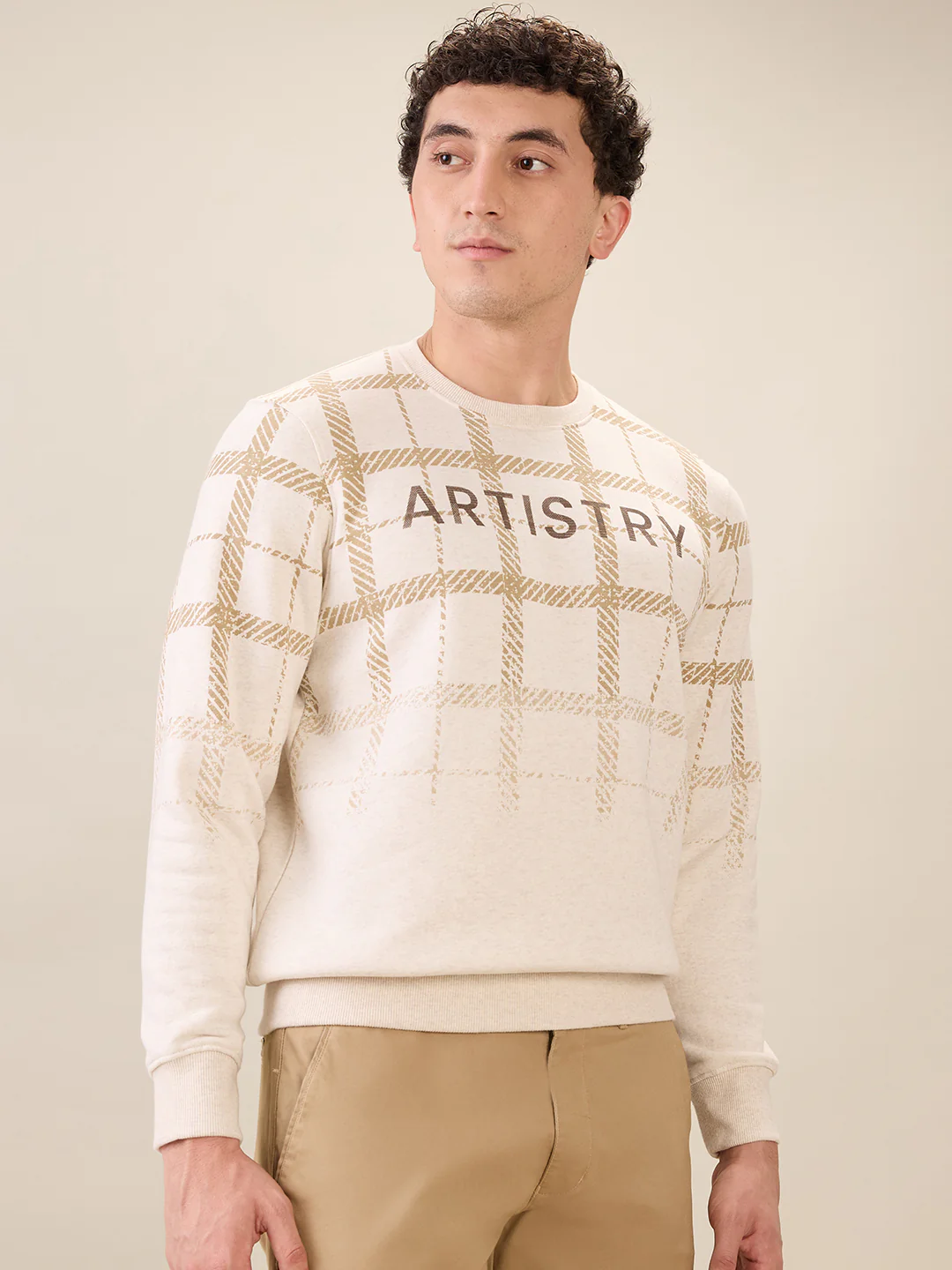 Parx Men Brown Graphic Regular Fit Cotton Blend Sweatshirt - Image 2