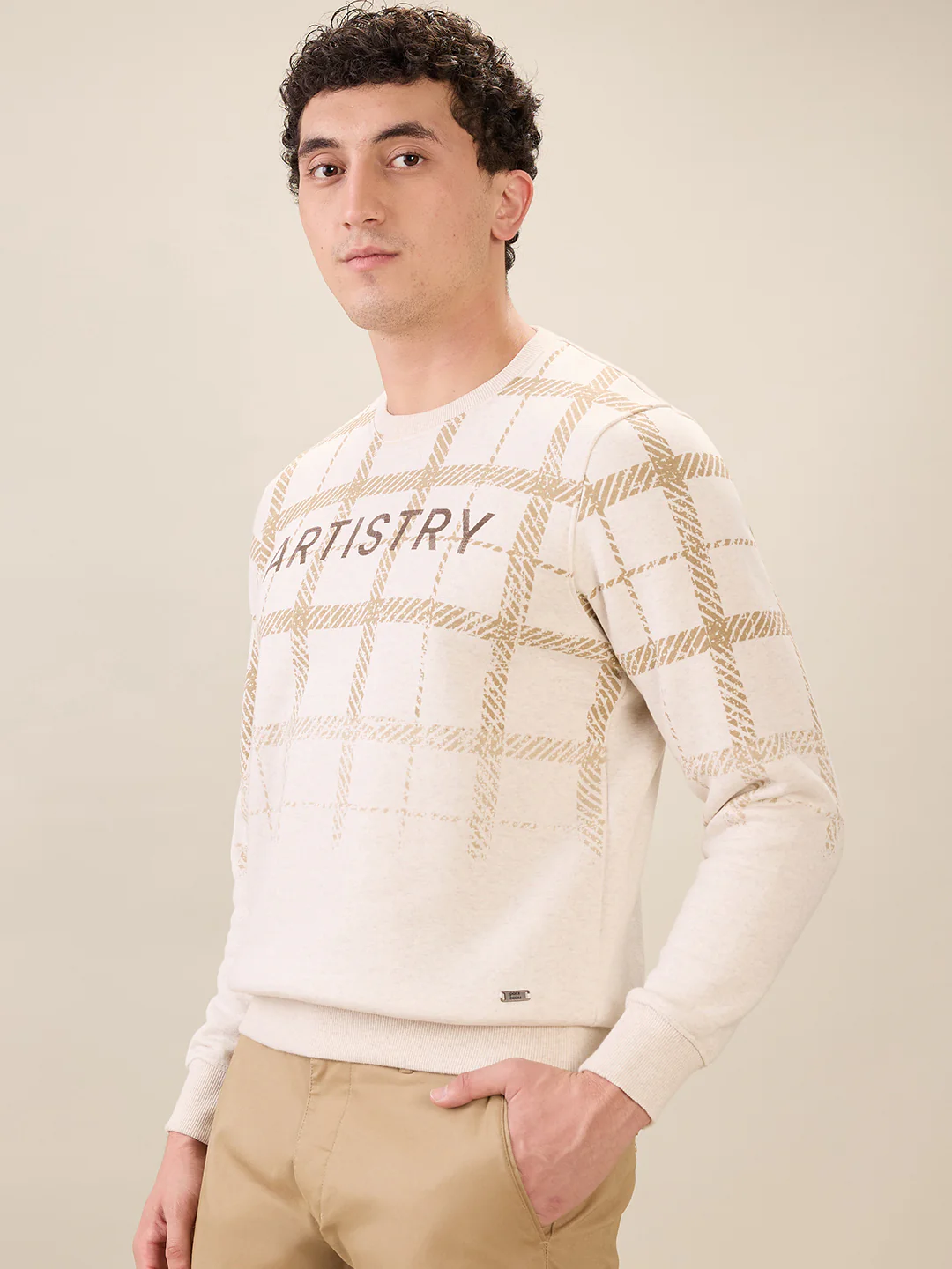 Parx Men Brown Graphic Regular Fit Cotton Blend Sweatshirt - Image 3