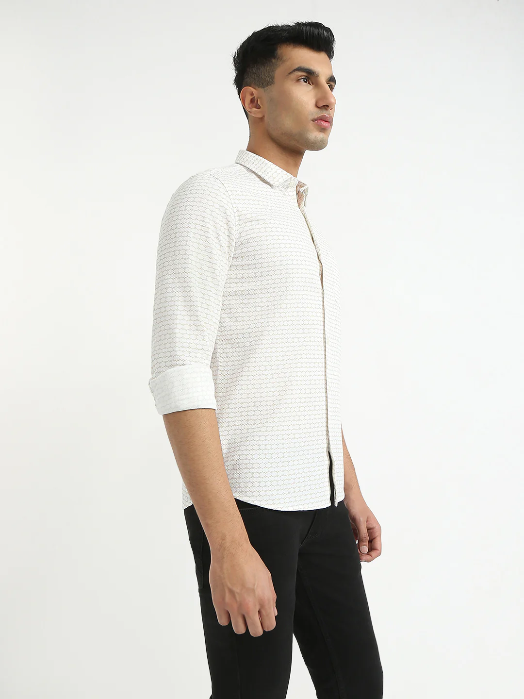Parx Men Brown Print Slim Fit Cotton Casual Shirt - Image 2