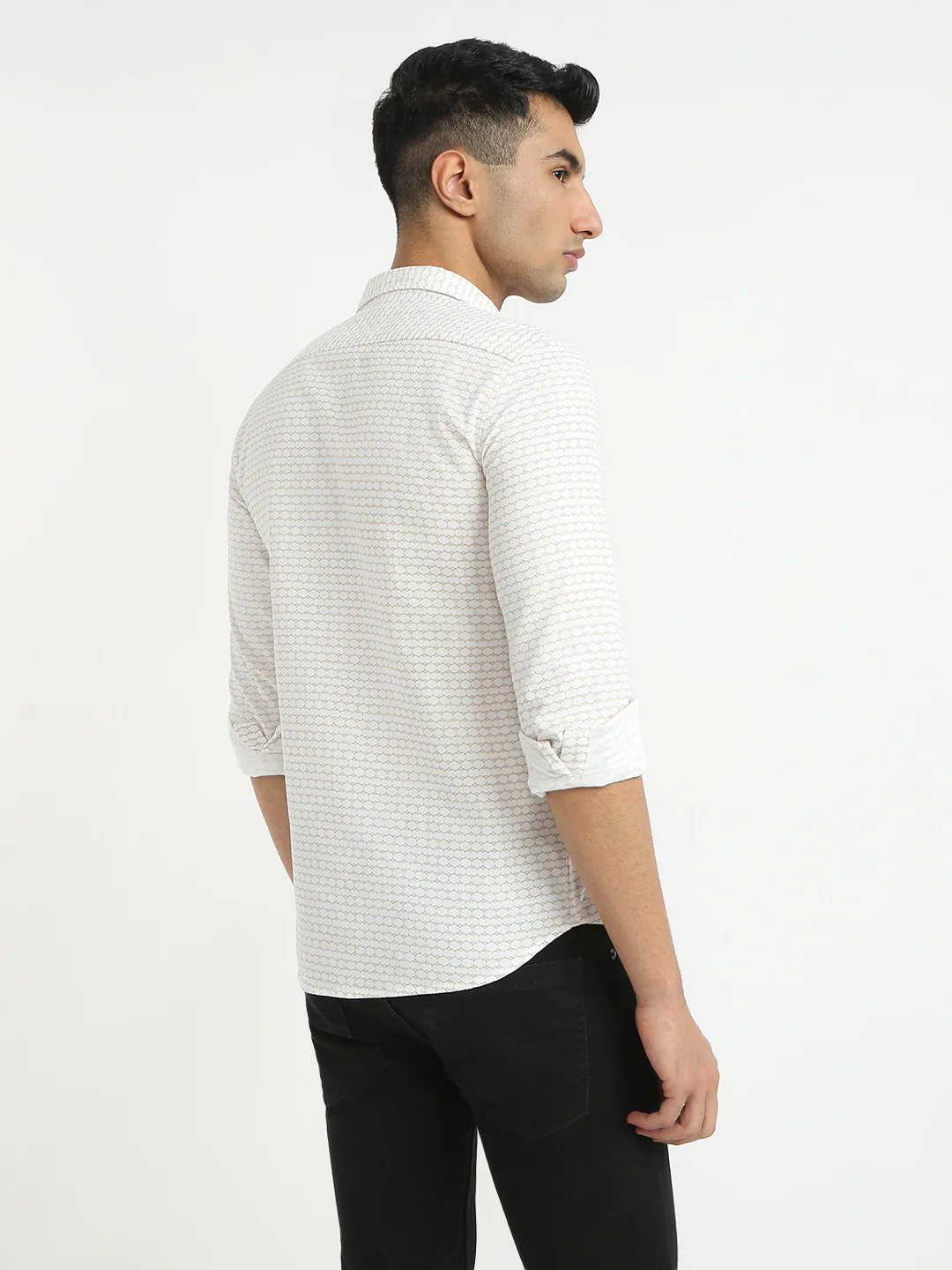 Parx Men Brown Print Slim Fit Cotton Casual Shirt - Image 4
