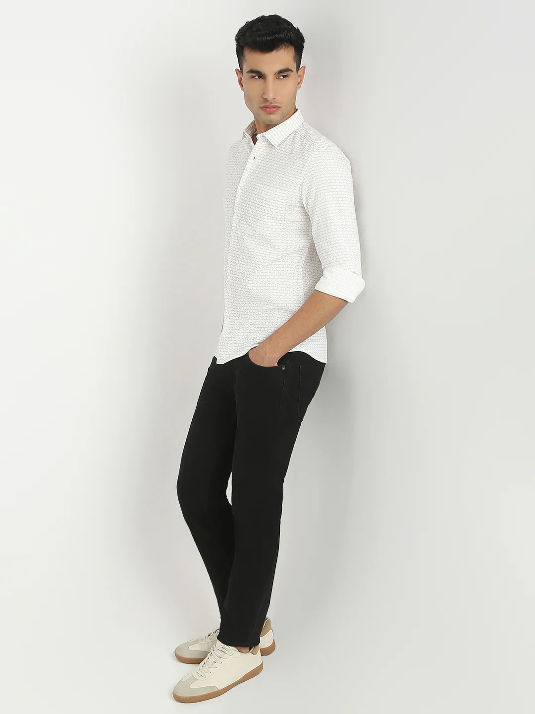 Parx Men Brown Print Slim Fit Cotton Casual Shirt - Image 5