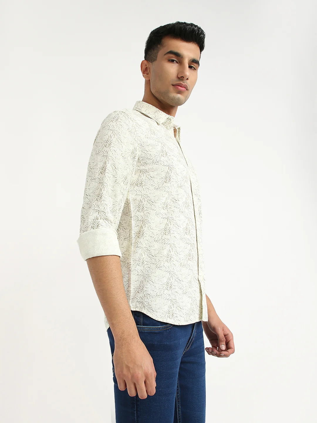 Parx Men Brown Print Slim Fit Cotton Casual Shirt - Image 2