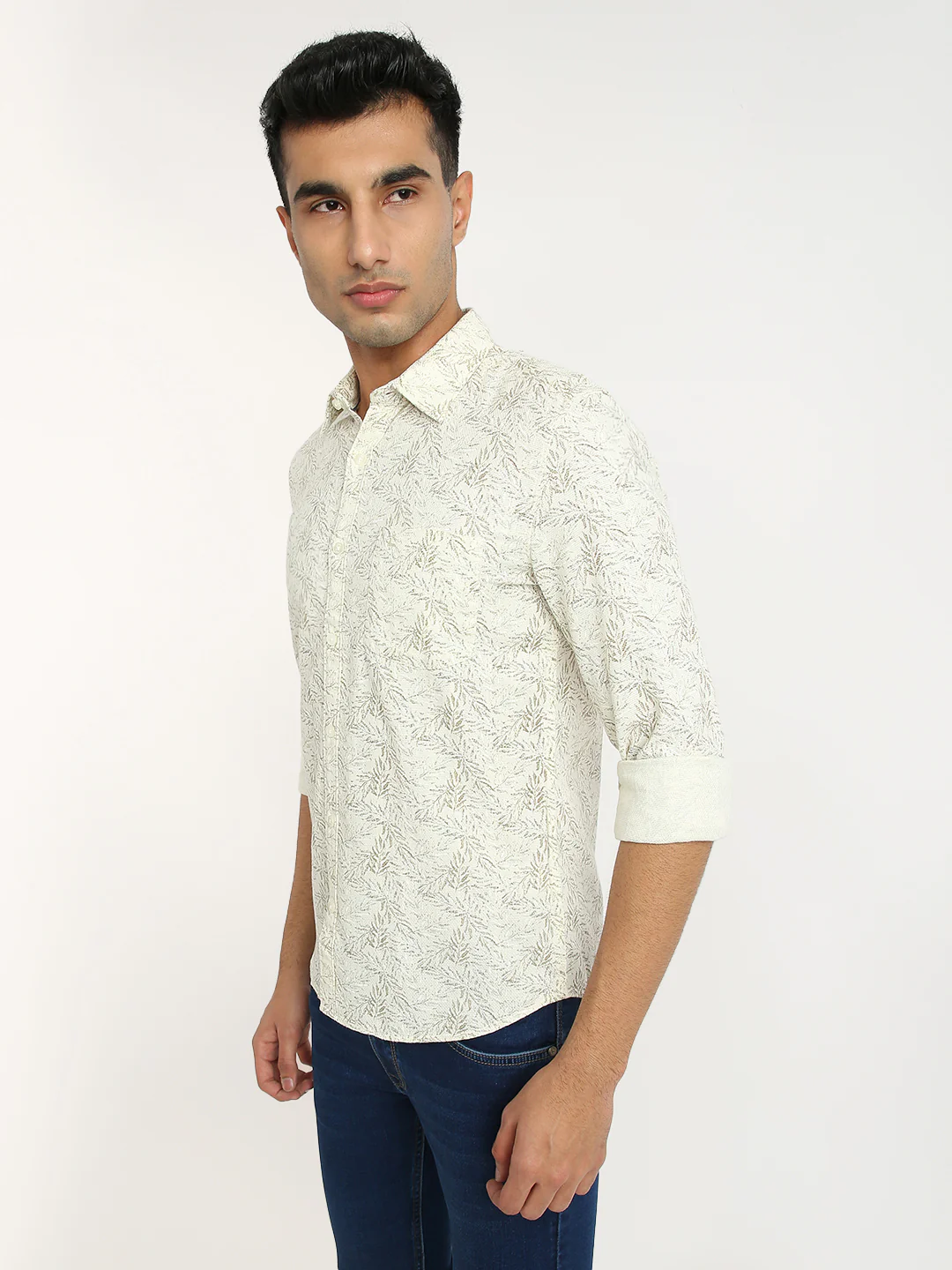 Parx Men Brown Print Slim Fit Cotton Casual Shirt - Image 3
