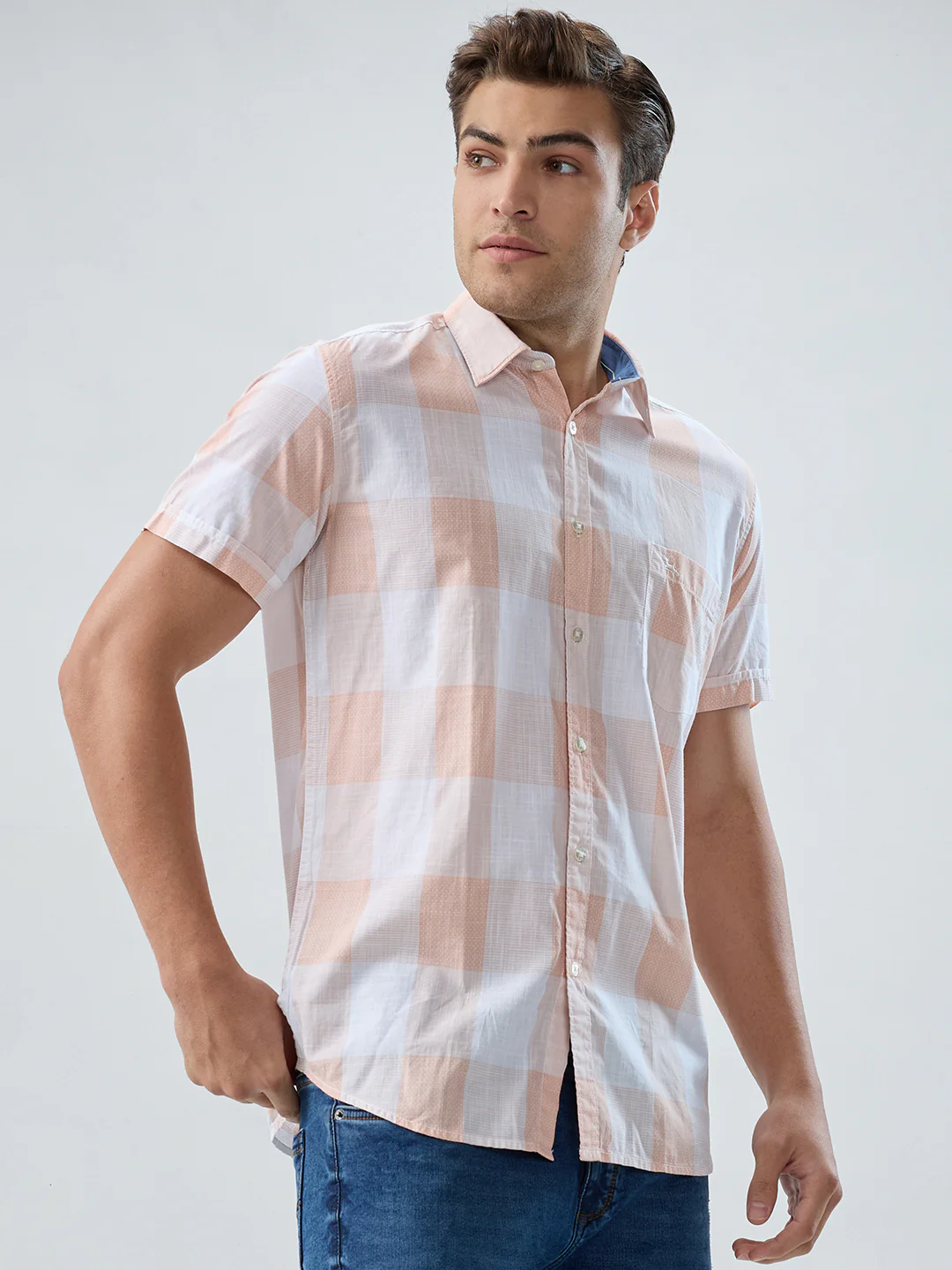 Parx Men Brown Print Slim Fit Cotton Shirt - Image 2