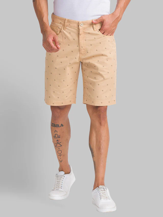 Parx Men Brown Printed Regular Fit Shorts