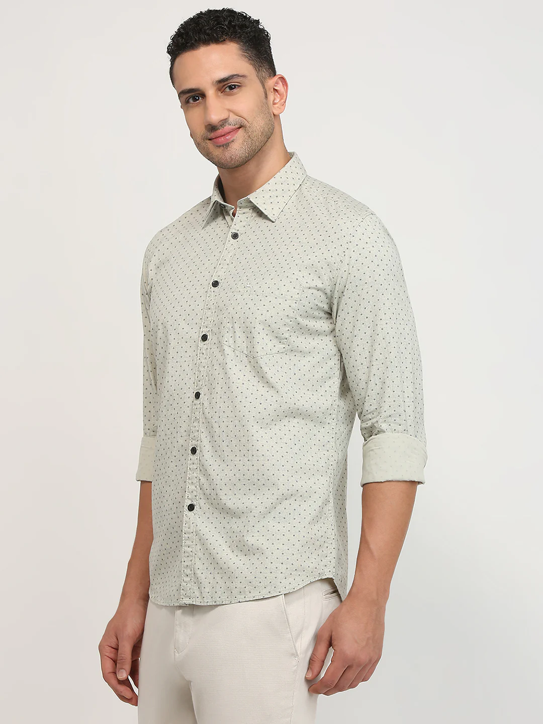 Parx Men Brown Printed Slim Fit Cotton Casual Shirt - Image 2