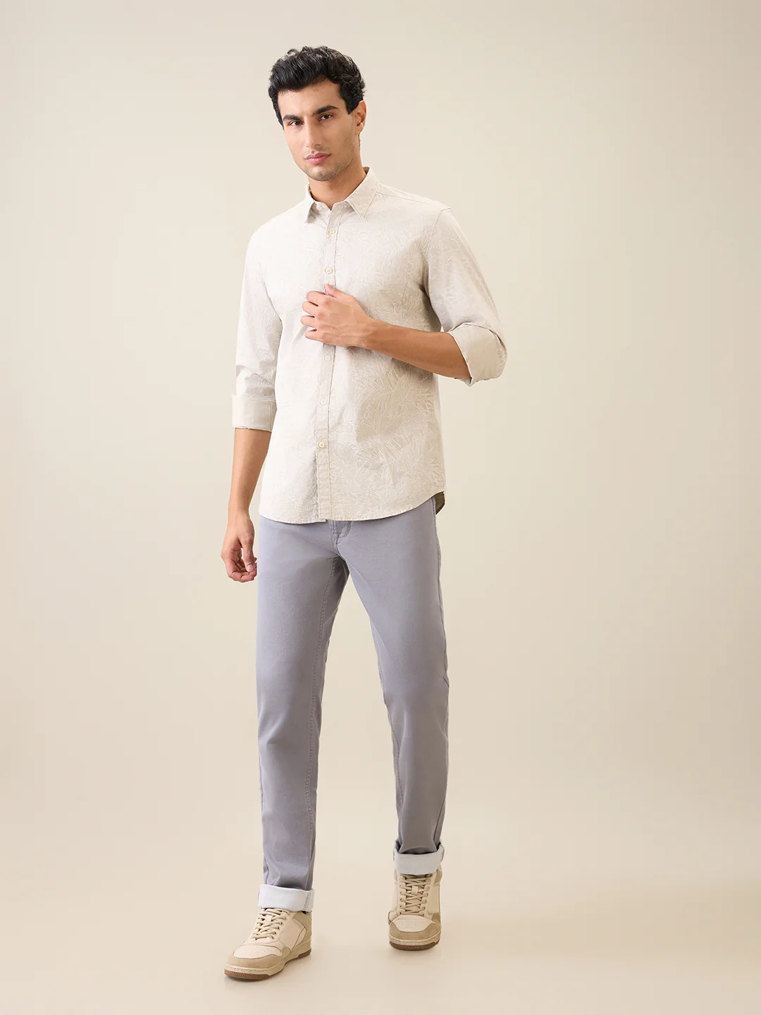 Parx Men Brown Printed Slim Fit Cotton Casual Shirt - Image 5