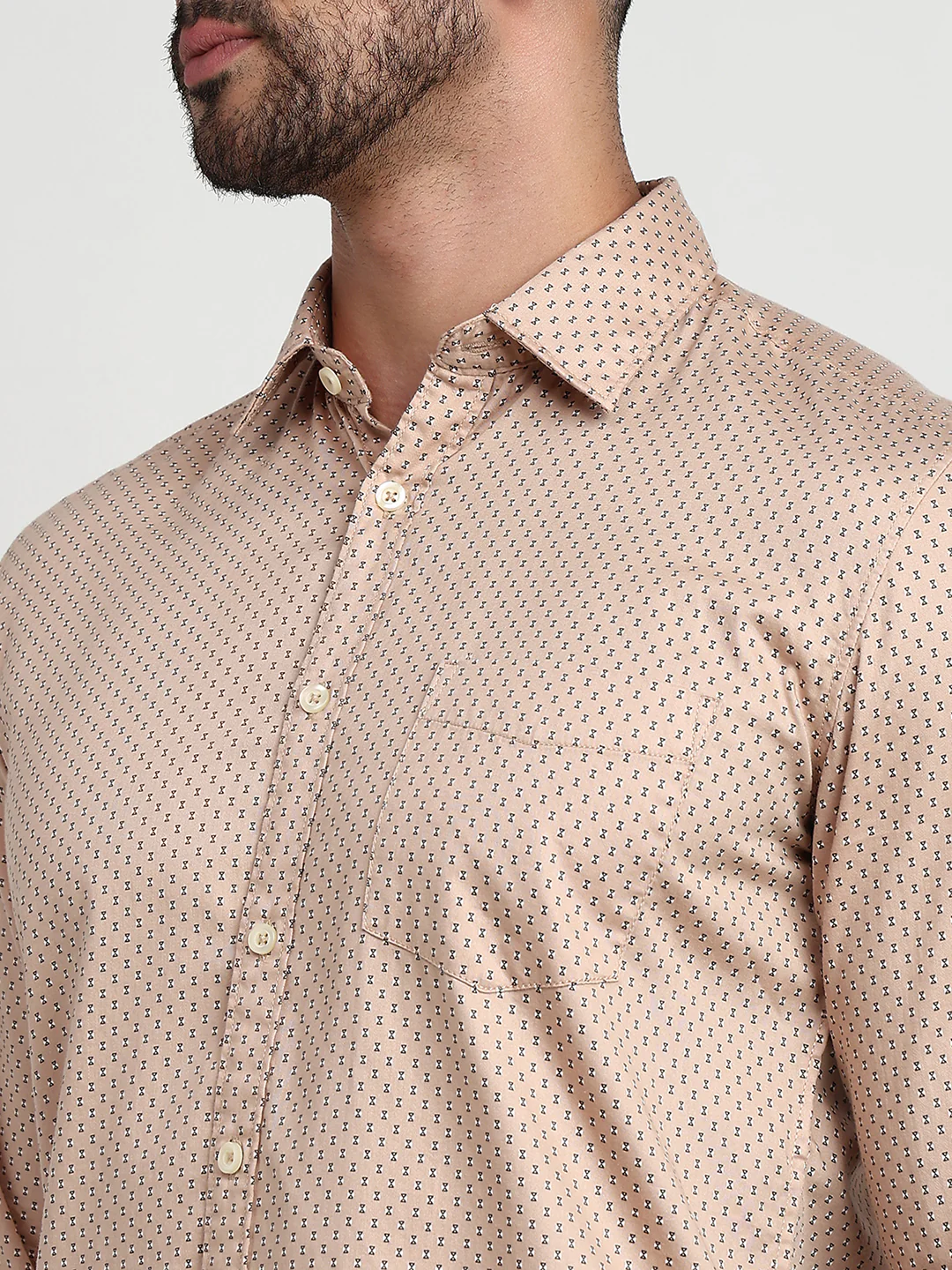 Parx Men Brown Printed Slim Fit Cotton Casual Shirt - Image 6