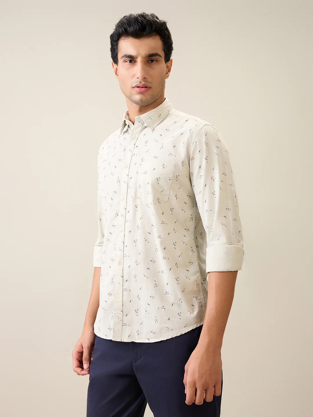 Parx Men Brown Printed Slim Fit Cotton Casual Shirt - Image 2
