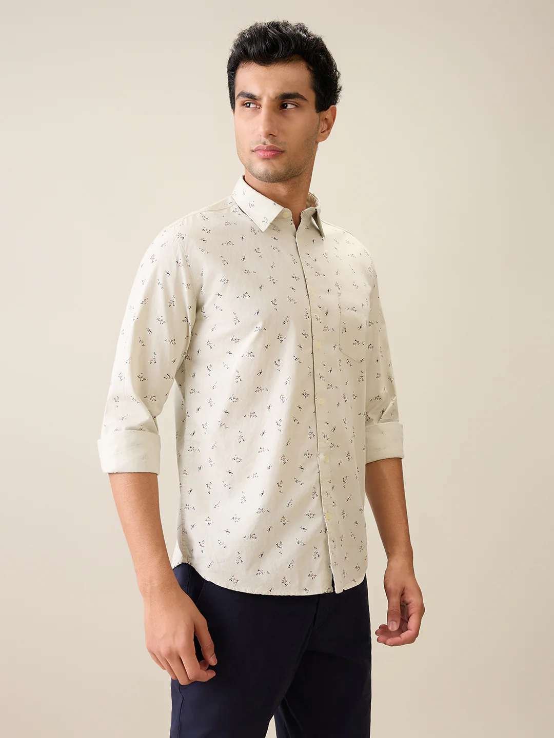 Parx Men Brown Printed Slim Fit Cotton Casual Shirt - Image 3