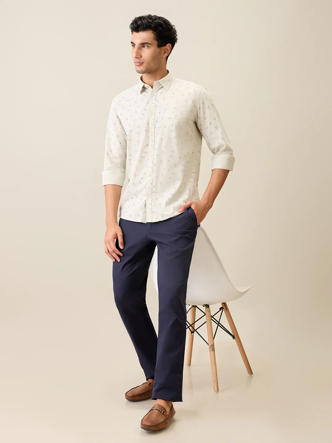 Parx Men Brown Printed Slim Fit Cotton Casual Shirt - Image 6