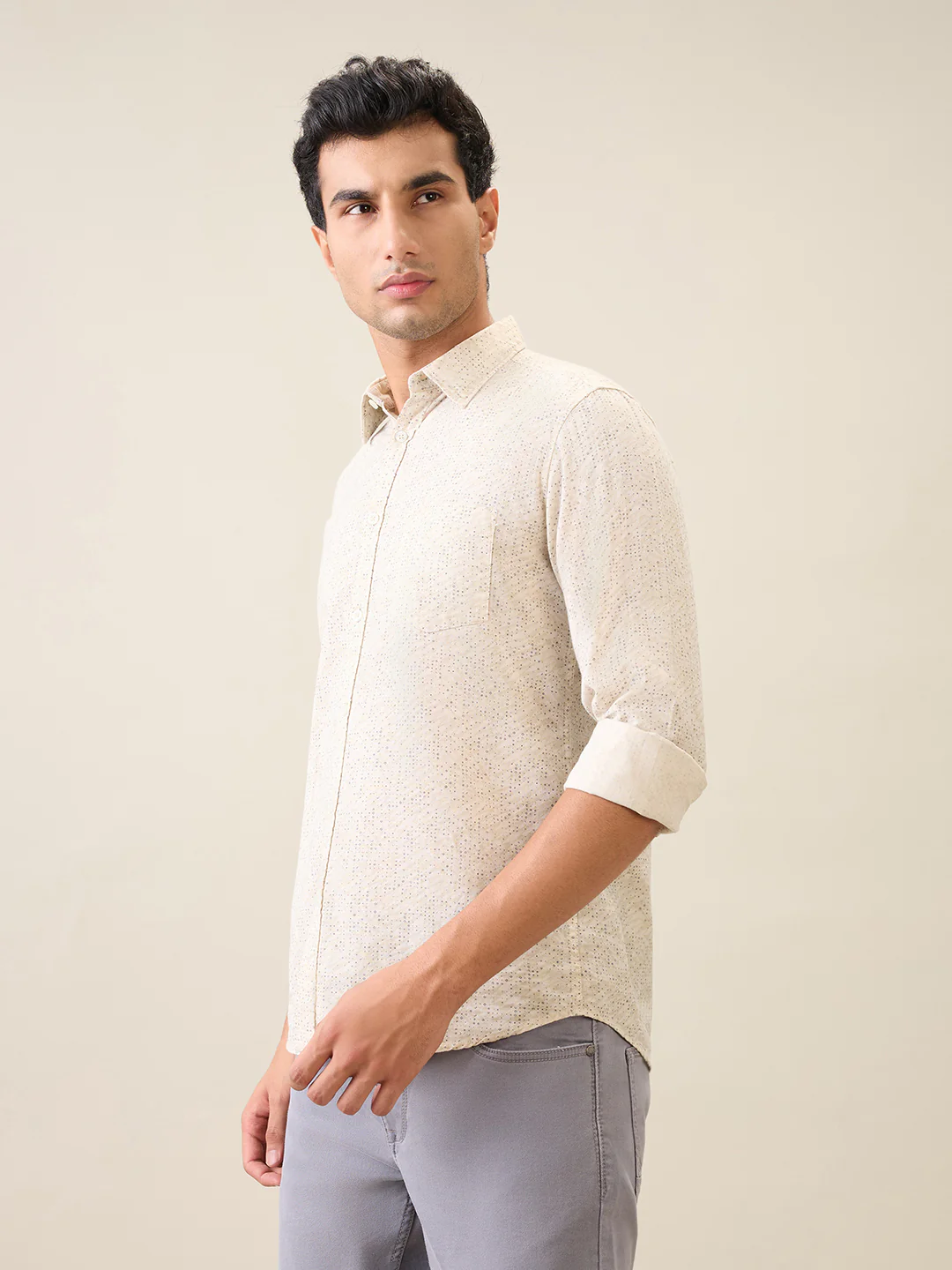 Parx Men Brown Printed Slim Fit Cotton Casual Shirt - Image 2