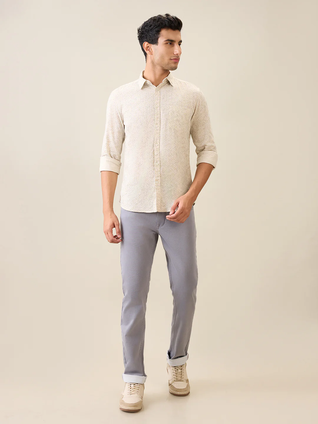 Parx Men Brown Printed Slim Fit Cotton Casual Shirt - Image 5