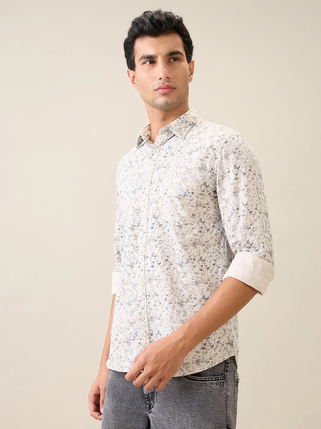Parx Men Brown Printed Slim Fit Cotton Casual Shirt - Image 2