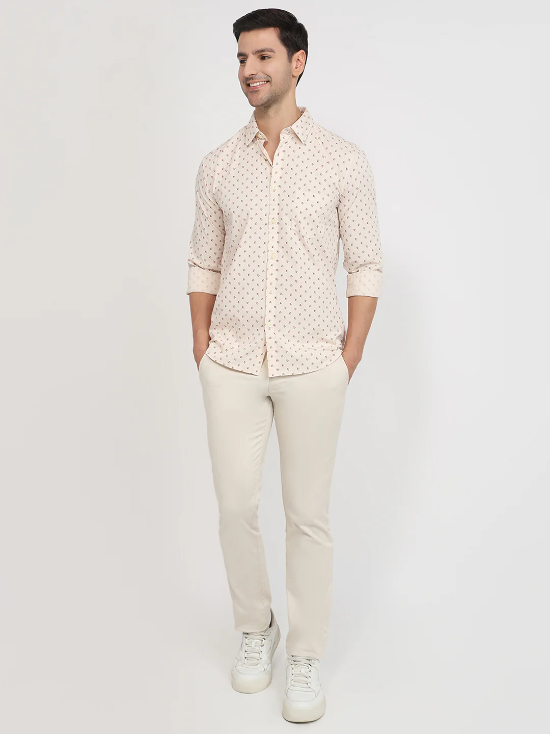 Parx Men Brown Printed Slim Fit Cotton Casual Shirt - Image 5