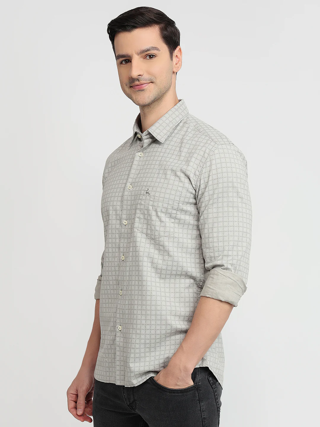 Parx Men Brown Printed Slim Fit Cotton Casual Shirt - Image 2
