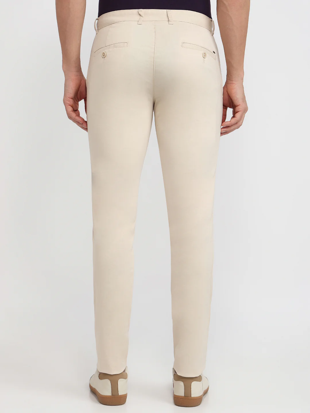 Parx Men Brown Solid Low Rise Tapered Fit Cotton Blend Trouser - Image 4