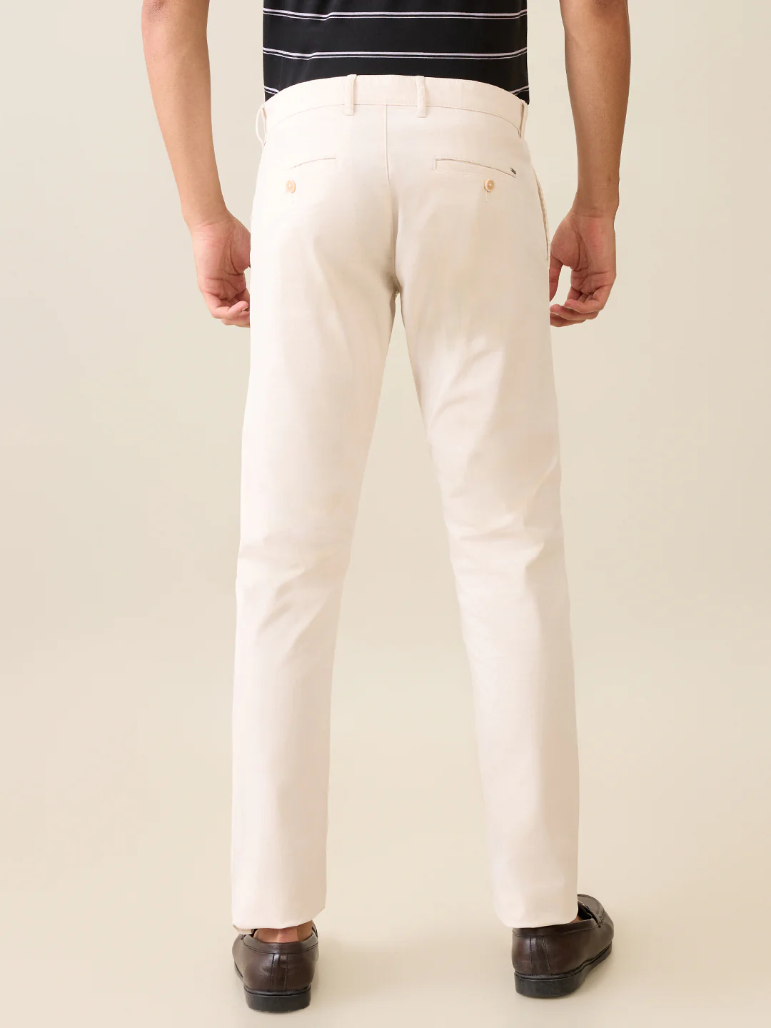 Parx Men Brown Solid Low Rise Tapered Fit Cotton Blend Trouser - Image 4