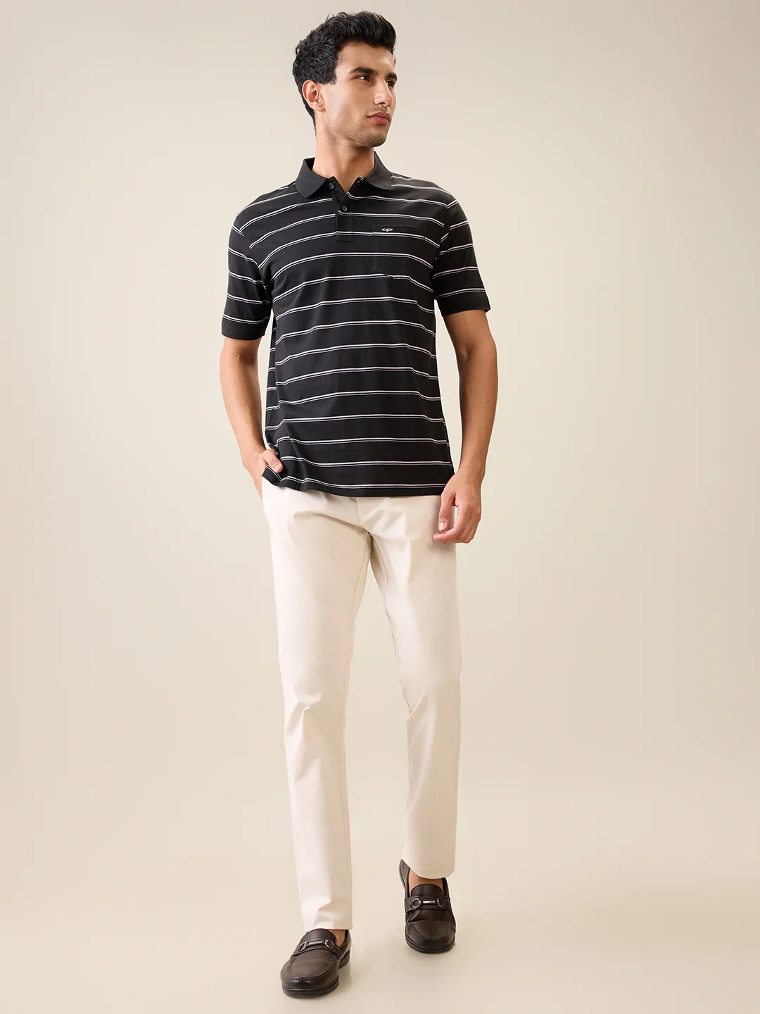 Parx Men Brown Solid Low Rise Tapered Fit Cotton Blend Trouser - Image 5