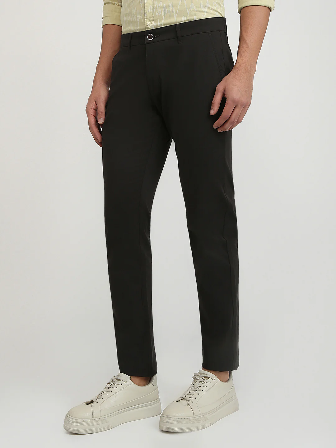 Parx Men Brown Solid Low Rise Tapered Fit Cotton Blend Trouser - Image 2