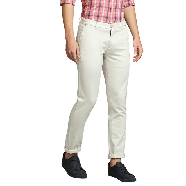 Parx Men Brown Solid Low Rise Tapered Fit Cotton Blend Trouser - Image 2
